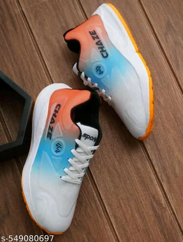Unique Graceful Men Sports Shoes - Ind-6, Yellow Orange