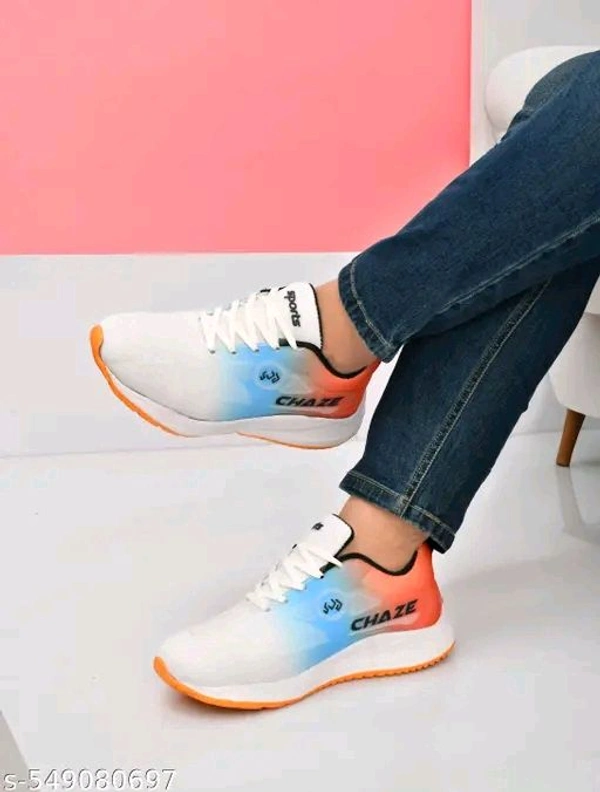 Unique Graceful Men Sports Shoes - IND-8, Yellow Orange