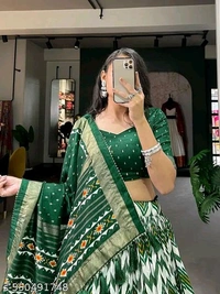 Adrika Pretty Women Lehenga  - Japanese Laurel, Semi Stitche
