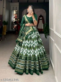Adrika Pretty Women Lehenga  - Japanese Laurel, Semi Stitche