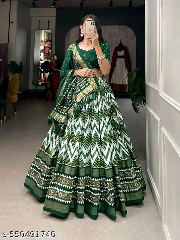 Adrika Pretty Women Lehenga  - Japanese Laurel, Semi Stitche