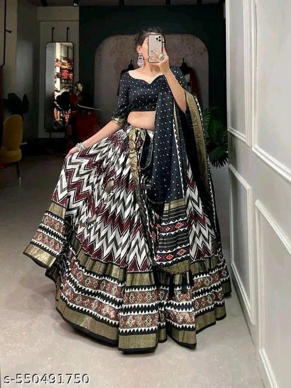 Adrika Pretty Women Lehenga  - Semi Stitche, Black