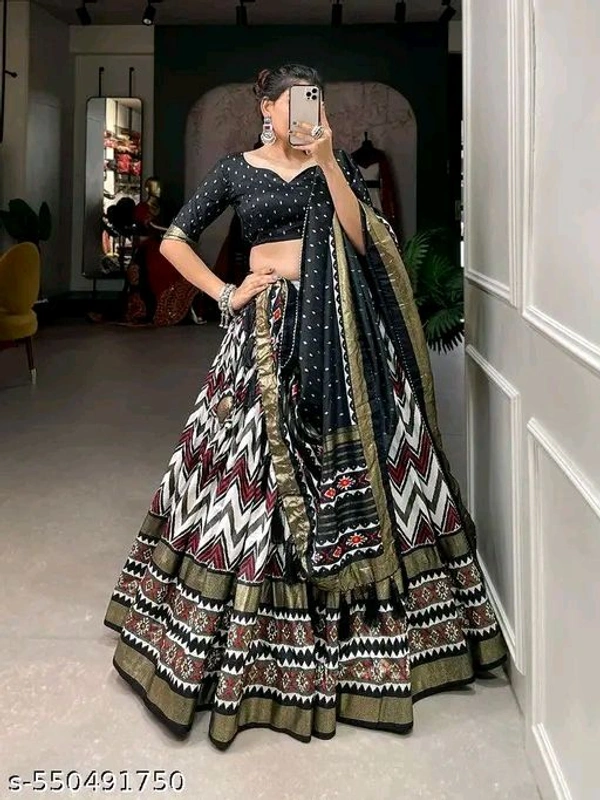 Adrika Pretty Women Lehenga  - Semi Stitche, Black