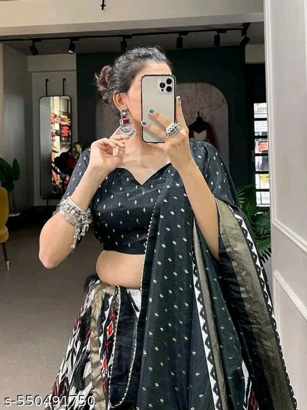 Adrika Pretty Women Lehenga  - Semi Stitche, Black
