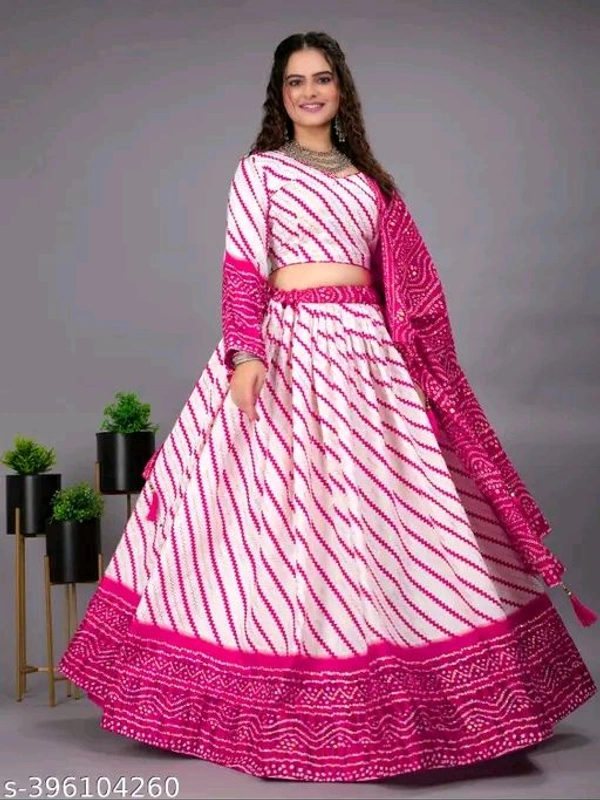 Kashvi Refined Women Lehenga - Pink Flamingo, Free Size