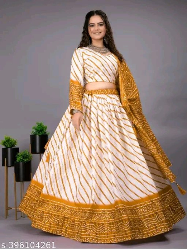 Kashvi Refined Women Lehenga - Free Size, Yellow Orange