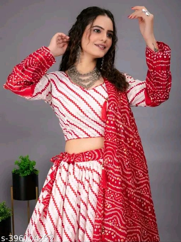 Kashvi Refined Women Lehenga - Free Size, Red Orange