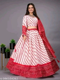 Kashvi Refined Women Lehenga - Free Size, Red Orange