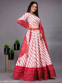 Kashvi Refined Women Lehenga - Free Size, Red Orange