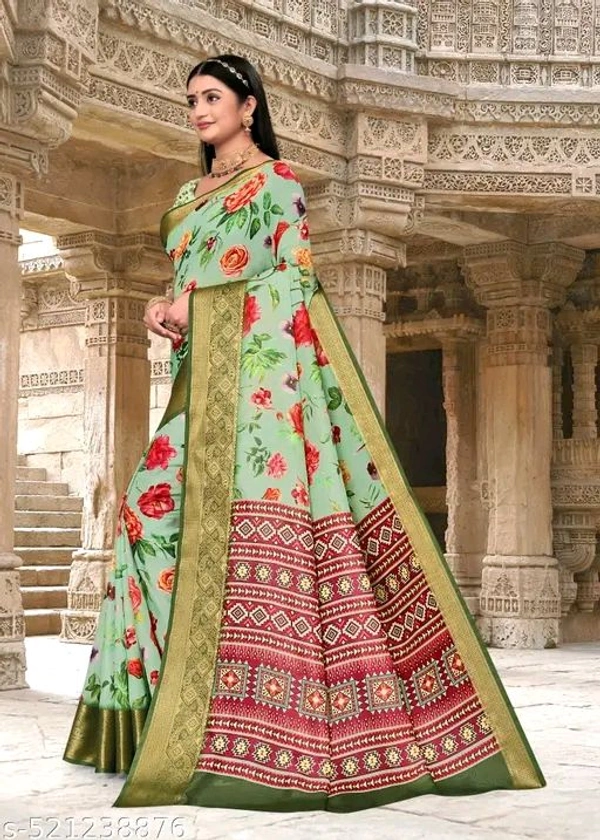 Charvi Fashionable Sarees - Free Size, Green