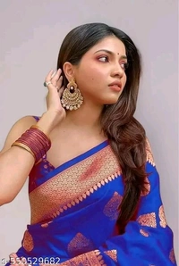 Aishani Sensational Sarees - Blue, Free Size