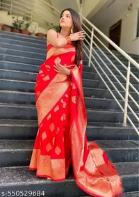 Aishani Sensational Sarees - Free Size, Red