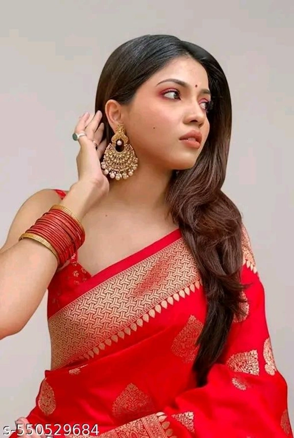 Aishani Sensational Sarees - Free Size, Red