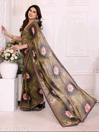 Aagam Sensational Sarees - Pine Green, Free Size