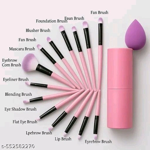 Professional 12 In 1 Makeup Brush Set With Beauty Blender