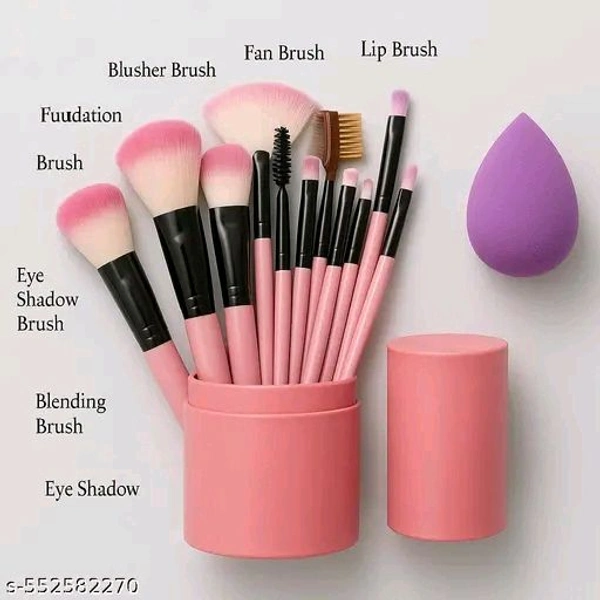 Professional 12 In 1 Makeup Brush Set With Beauty Blender