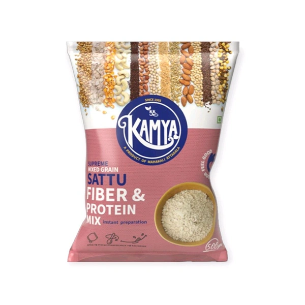 Kamya Supreme Mixed Grain Sattu/Chhatua – Premium Mixed Grain Flour | Mahakali Atta Kala - 5kg(10* 500g
