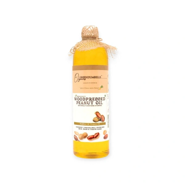 Green Dumbells Odisha Woodpressed Peanut Oil – Naturally Rich in Vitamins - 1 Litter