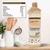 Green Dumbells Woodpressed Coconut Oil– Woodpressed | Chemical-Free | For Cooking & Skin Care - 500 Gm