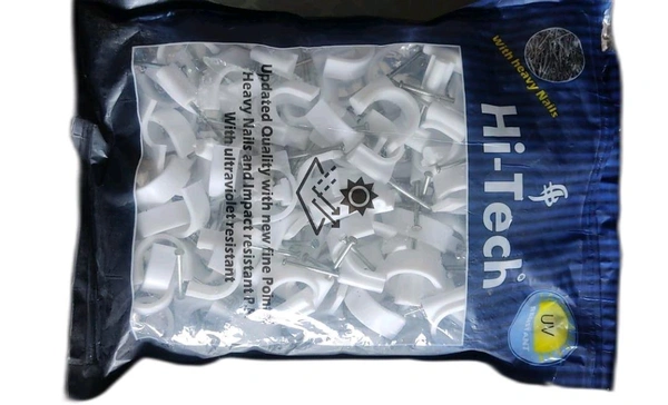 Plastic White 25mm Hi Tech Premium Cable Clip, For Commercial, Packaging Size: 100 Pieces/Packet