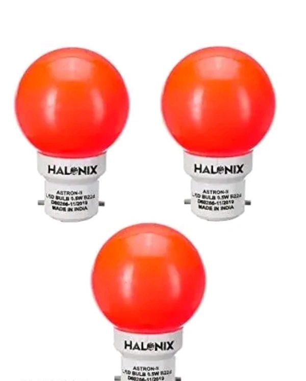 Halonix B22 0.5-Watt Led 0.5W Night Bulb (Pack of 1, Round) - Red