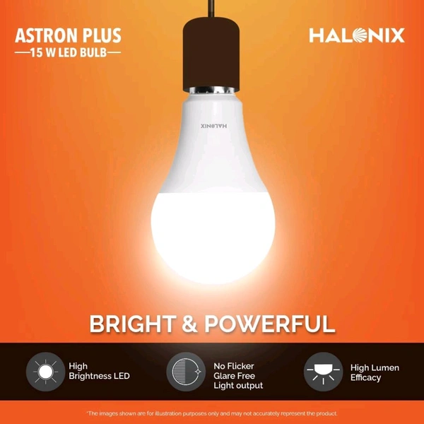 (RIY) Halonix 15 Watt Led (Pack Of 1 Round) - White, 15