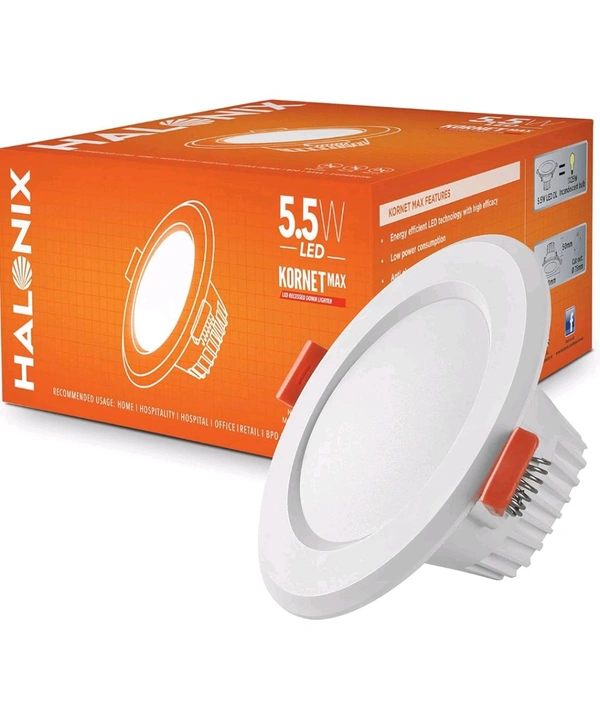 (UY) Halonix Kornet 5.5-Watt Concealed downlighter | Junction Box Downlighter | Cut Out- 3 inch | Surge Protection - Upto 4 KV (Pack of 1) Polycarbonate - Blue