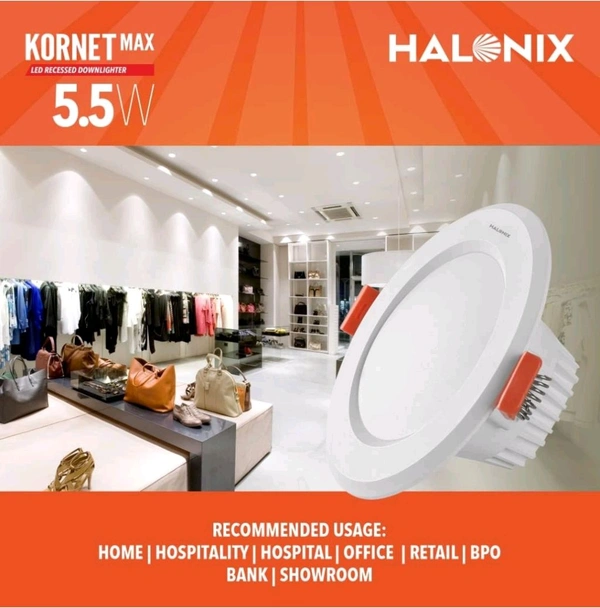(UY) Halonix Kornet 5.5-Watt Concealed downlighter | Junction Box Downlighter | Cut Out- 3 inch | Surge Protection - Upto 4 KV (Pack of 1) Polycarbonate - pink
