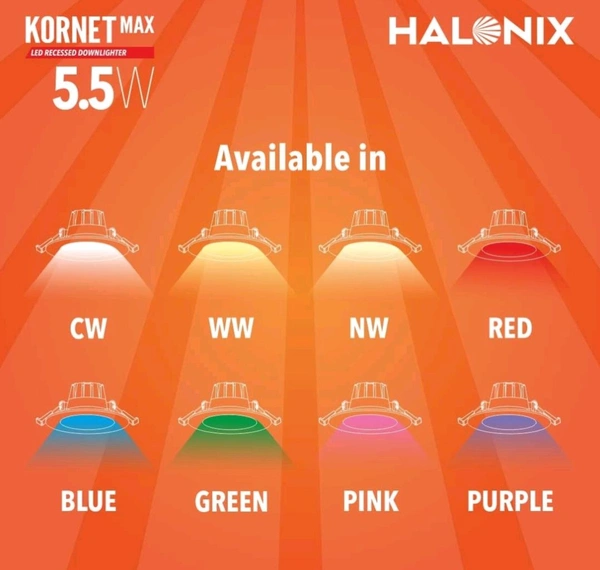 (UY) Halonix Kornet 5.5-Watt Concealed downlighter | Junction Box Downlighter | Cut Out- 3 inch | Surge Protection - Upto 4 KV (Pack of 1) Polycarbonate - pink