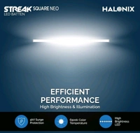 (MU) Halonix Streak Squar 20-Watt LED Batten (Cool White) - White, 20w, 10