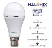 (RWY) Halonix 9 Watt B22 LED White Emergency Inverter Bulb, Pack of 1, (HALONIX PRIME) - White, 9, 2
