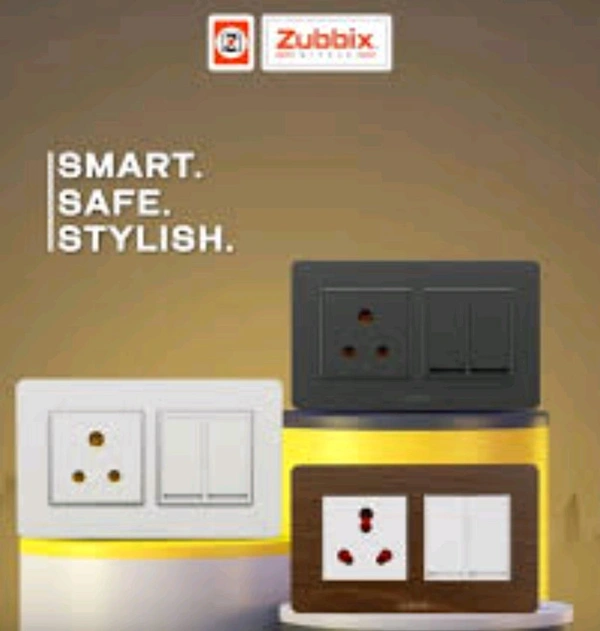 Zubbix 12 Module Black & White Modular Plate (Warranty 10 Year) - White, 8M Square