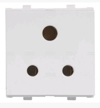 (SR) 6A 3 PIN Socket w/o shutter 2 Module - 1, 6