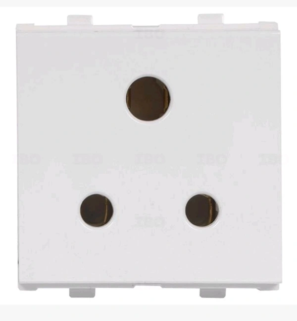 (SR) 6A 3 PIN Socket w/o shutter 2 Module - 1, 6