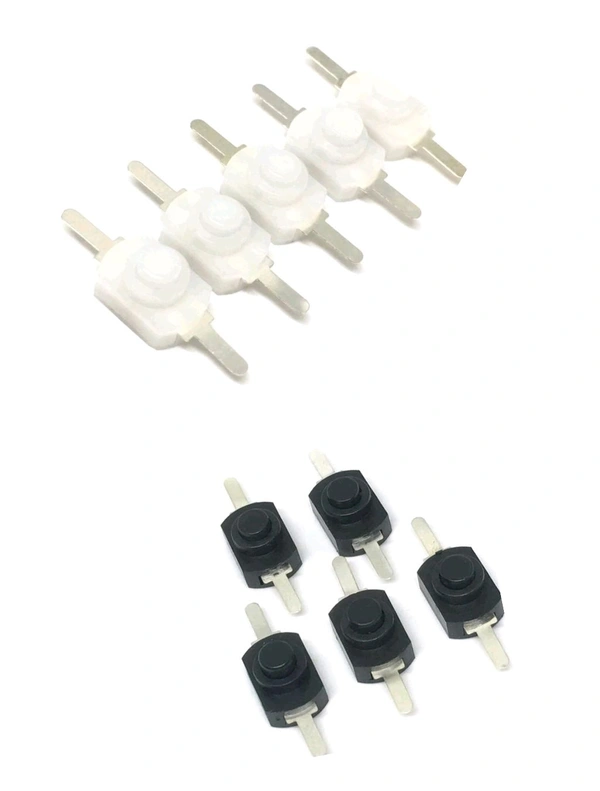 (GI) 20pcs 1208YD White/Black DC 30V 1A On Off Mini Push Button Switch 1208 - (Color: White& Black) 25+25= 50 Pcs