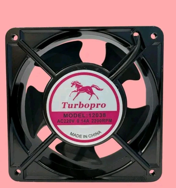  (FGA) Invater Fan  Turbopro 3 Inch 220 Volt AC Cooling Fan, 10.16 cm, 2200 RPM, Metal Body, Black
