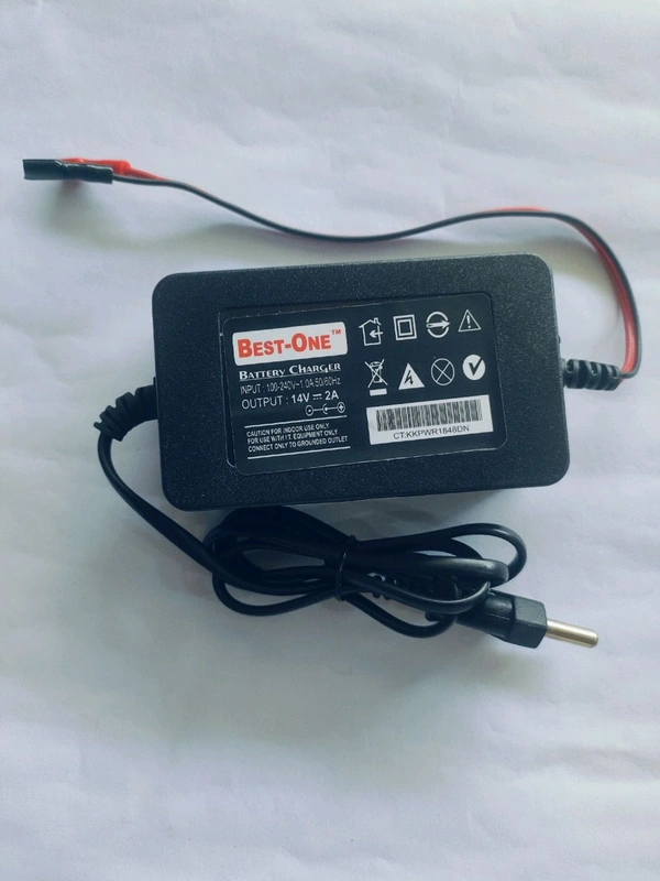(VRFY) Best-one UPS CHARGER - 12 Volt UPS Battery Charger 14 Volt 2 Amp Bike SMPS Power Supply 110 W Adapter (Power Cord Included) - Black, 14