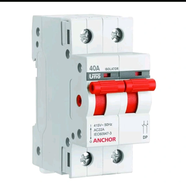 (CISS) Anchor by Panasonic Series 40 Ampere Dual Pole Insulator  Circuit Breaker Safe Reliable Protection - 40, 3