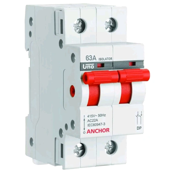 (ZCGS) Anchor by Panasonic Series 63 Ampere Dual Pole Insulator Circuit Breaker Safe Reliable Protection. - 3, 63