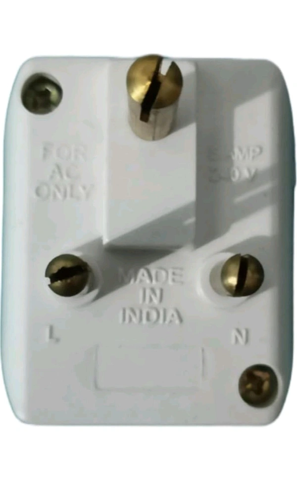 (GRSF) Conversion Model 3 Way Multi Socket(2 Pin And3 Pin) 3 Pin Top Plugs| PC 6A 240V| White Pack of 5 Pcs - 1, 6