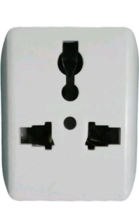 (GRSF) Conversion Model 3 Way Multi Socket(2 Pin And3 Pin) 3 Pin Top Plugs| PC 6A 240V| White Pack of 5 Pcs - 10, 6
