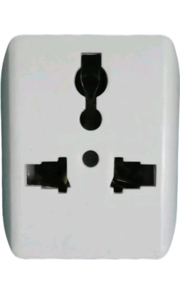 (GRSF) Conversion Model 3 Way Multi Socket(2 Pin And3 Pin) 3 Pin Top Plugs| PC 6A 240V| White Pack of 5 Pcs - 10, 6