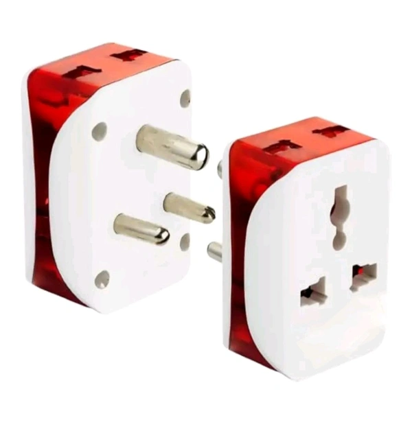 (IGF) Crystal 3 Pin Converter Travel Universal Multiplug, Worldwide Adapter Wall Plug for 2 Pin 3 Pin Socket Connector - 10A 240V Three Pin Plug (White, Orange) - 1, 6