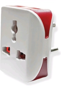 (IGF) Crystal 3 Pin Converter Travel Universal Multiplug, Worldwide Adapter Wall Plug for 2 Pin 3 Pin Socket Connector - 10A 240V Three Pin Plug (White, Orange) - 10, 6