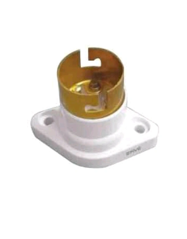 (VRAY) Burfi Holder- 5 Amp 2 Pin Base B22 Baby Batten Bulb Holder Polycarbonate 220 Volt White Electric Bulb Holder  Lamp Holder Electric Bulb for Home Indoor Outdoor Use - 20, 6