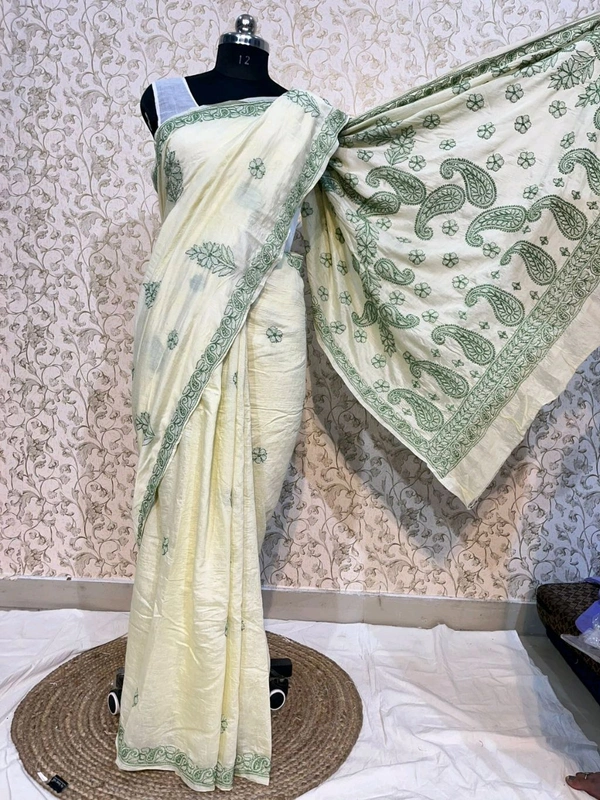 Chanderi Chikankari Saree