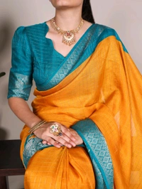 
Saree Fabric : Tasar Chex  
Saree Work : Patola Print With Weaving Work Border 
Saree Length : 5.5 meter 

*Blouse(Unstitched)*
Blouse Fabric : Tasar Chex  
Blouse Work : Weaving Work Border 
Blouse Length : 0.80 meter

