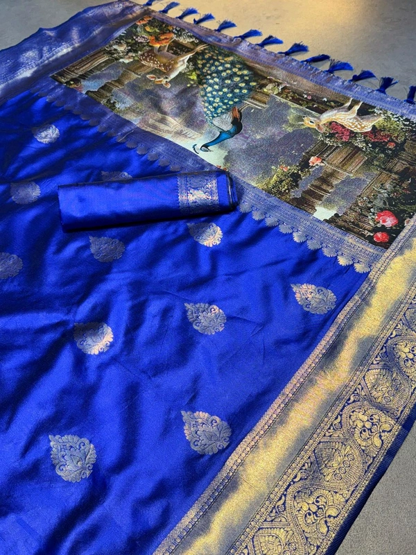 BIGGER RICH 3D WEAVING PALLU KATAN SILK ZARI SAREE*

RICH ZARI KATAN SILK ZARI WEAVING SAREE  TUSSLE 
