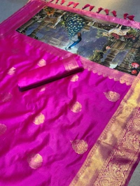 BIGGER RICH 3D WEAVING PALLU KATAN SILK ZARI SAREE*

RICH ZARI KATAN SILK ZARI WEAVING SAREE  TUSSLE 
