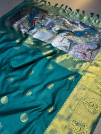 BIGGER RICH 3D WEAVING PALLU KATAN SILK ZARI SAREE*

RICH ZARI KATAN SILK ZARI WEAVING SAREE  TUSSLE 
